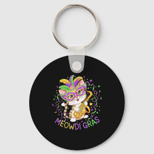 Chaveiro Design de gato engraçado do Meowdi Gras