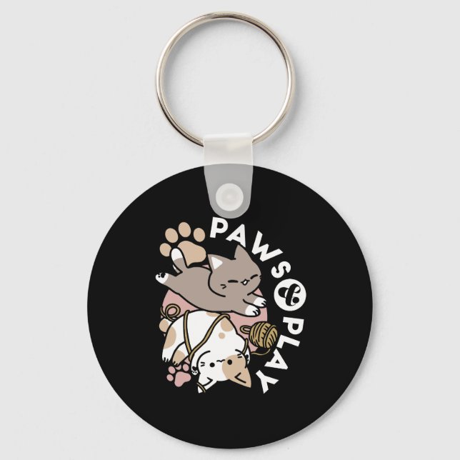 Chaveiro Design de Gatos Fofos e Divertidos – Patas Diverti (Frente)
