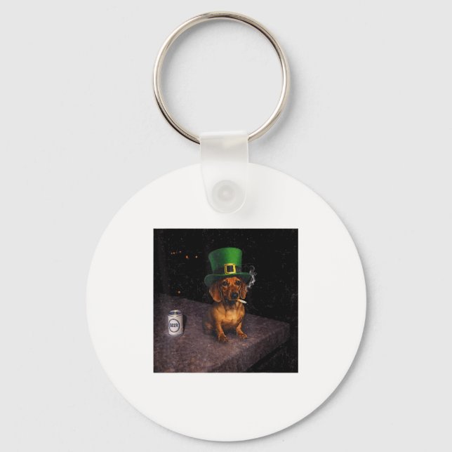 Chaveiro Design de Geração de Meme de Dachshund Engraçado F (Frente)