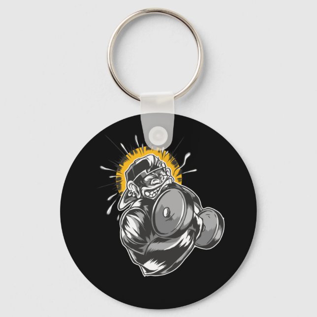 Chaveiro Design de Ginásio do Super Macaco (Frente)