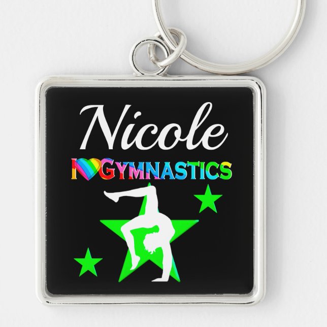 CHAVEIRO DESIGN DE GINÁSTICA PERSONALIZADA VERDE INCRÍVEL (Frente)