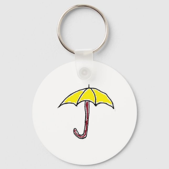 Chaveiro Design de Guarda-chuvas Amarelo (Frente)