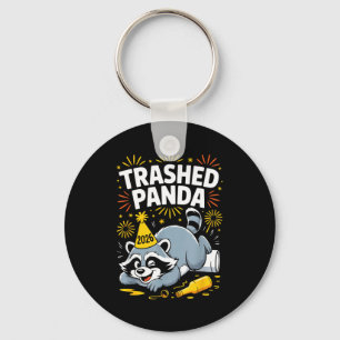 Chaveiro Design de Guaxinim Engraçado Ano Novo 2026 Panda D