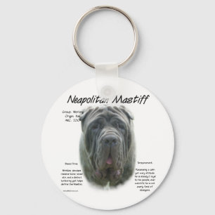 Chaveiro Design de História de Mastiff (cinza) napolitano