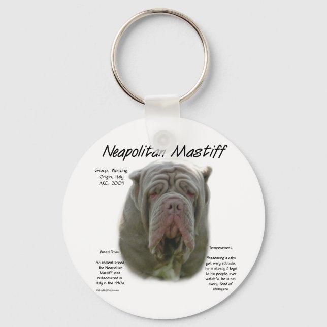 Chaveiro Design de História de napolitano Mastiff (tawny) (Frente)