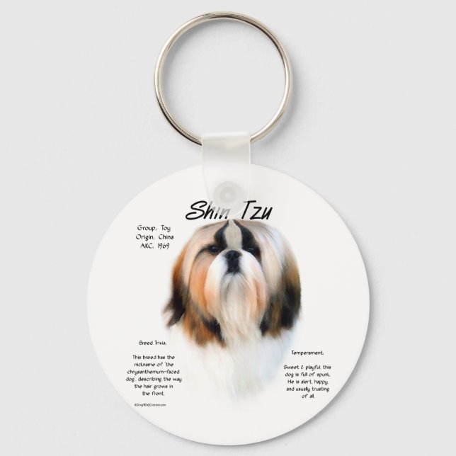 Chaveiro Design de História de Shih Tzu (Frente)