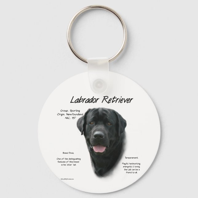 Chaveiro Design de História do Labrador Retriever (preto) (Frente)