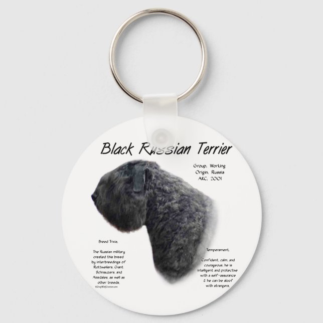Chaveiro Design de História do Terrier Negro Russo (Frente)