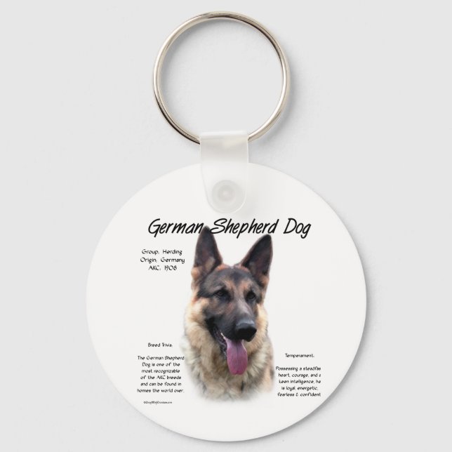 Chaveiro Design de Histórico de Cães german shepherd (Frente)