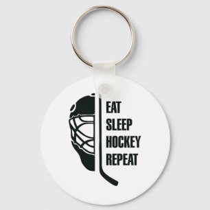 Chaveiro Design de Hockey Preto para Jogadores Profissionai