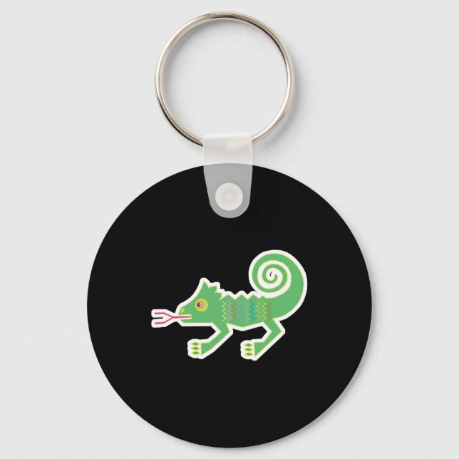 Chaveiro design de lagarto tribal (Frente)