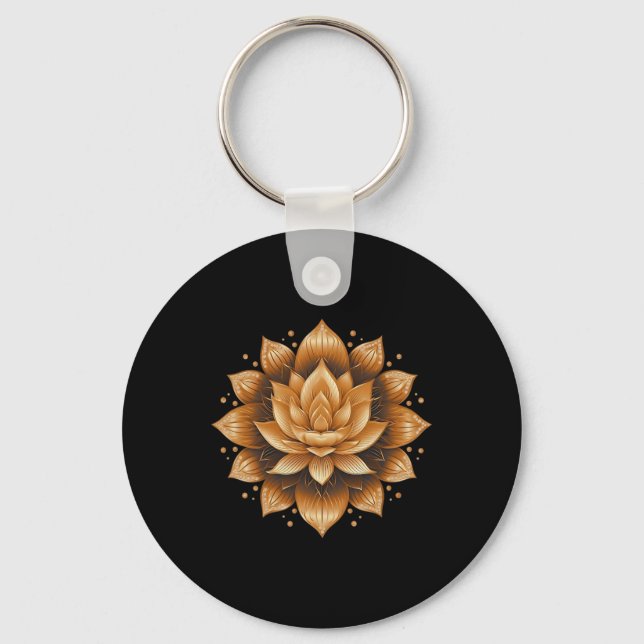 Chaveiro Design de Mandala de Meditação Yoga.  (Frente)