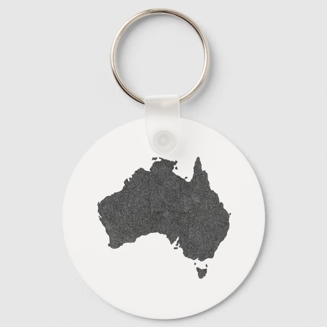 Chaveiro Design de Mapa da Austrália com Fronteiras Ocultas (Frente)