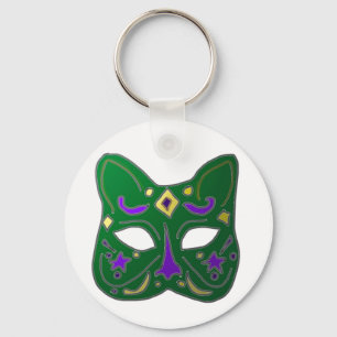 Chaveiro Design de máscara de gato veneziana verde