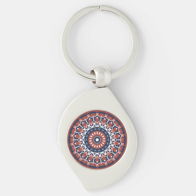 Chaveiro Design de metal de mandala (Frente)