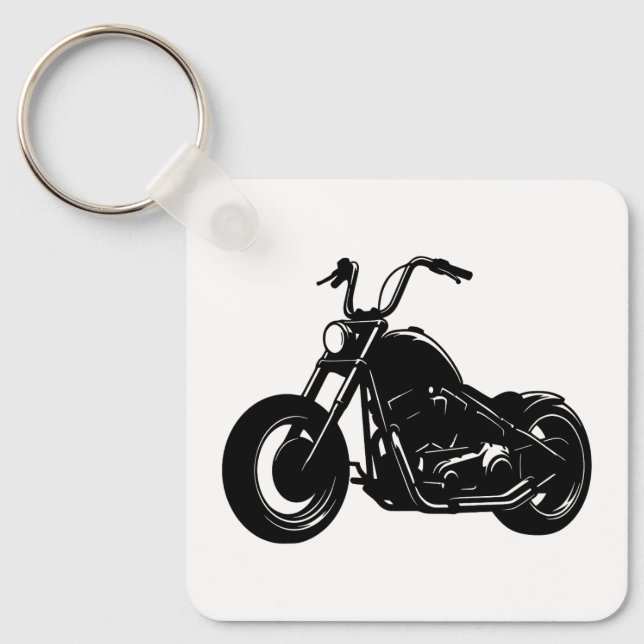 Chaveiro Design de Moto Cruiser Clássico (Frente)