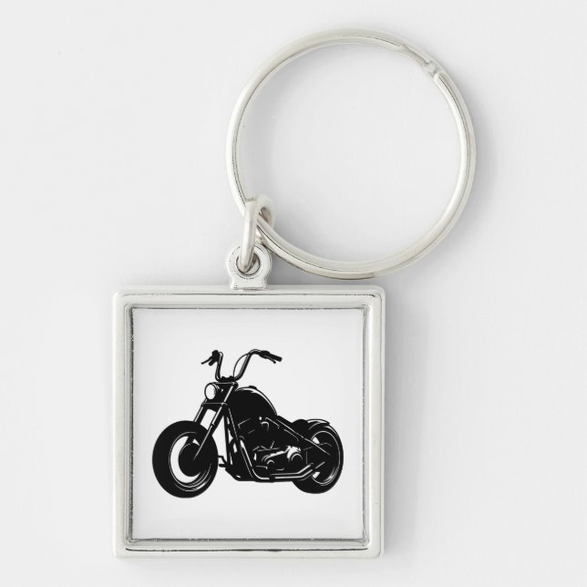 Chaveiro Design de Moto Cruiser Clássico (Frente)