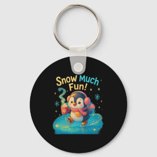 Chaveiro Design de Natal de Pinguim Bonito e Divertido