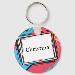 Chaveiro Design de Nome Personalizado Pop Art: Arte Vibrant