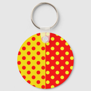 Chaveiro Design de Padrão de Bolinhas Amarelo Metade