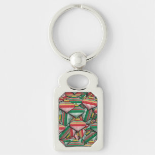 Chaveiro Design de Padrão de Ornamento Vermelhos Vermelhos
