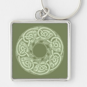 Chaveiro Design de Peixe Céltico em Verde