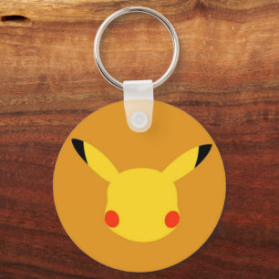 Chaveiro Design de Pingente Circular com Rosto de Pikachu
