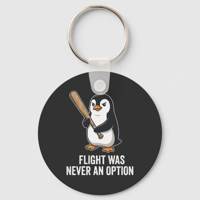 Chaveiro Design de Pinguim Ave Engraçada sem Voo (Frente)