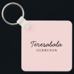 Chaveiro Design de Roteiro de Noiva Moderno Rosa Corado<br><div class="desc">Delicie sua equipe de noiva com este design de roteiro de noiva moderno rosa corado! Perfeito para pulseiras,  presentes de noiva ou lembranças de festa de despedida de solteira,  apresenta uma tipografia minimalista elegante e uma estética feminina suave. Personalize com nomes ou iniciais para um souvenir chique e memorável.</div>