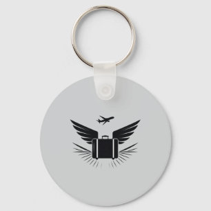 Chaveiro Design de silhueta preta de uma mala viagem