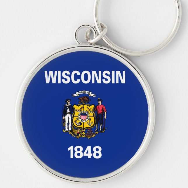 Chaveiro Design de Sinalizador do Estado de Wisconsin (Frente)