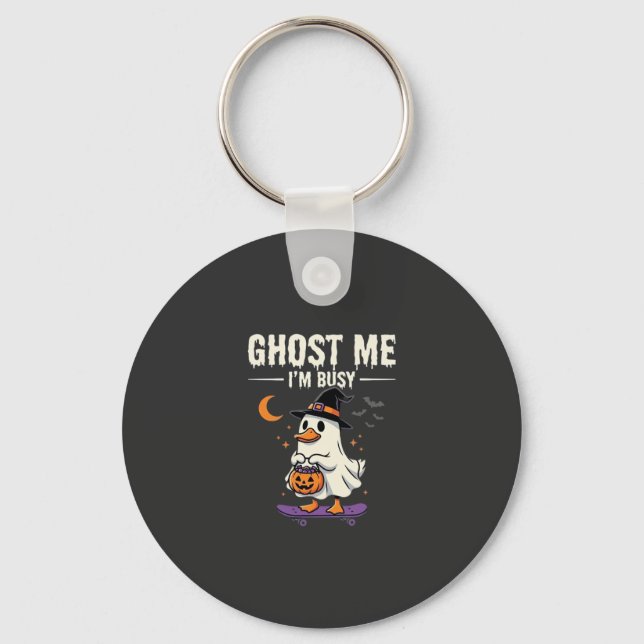 Chaveiro Design de Skate Halloween Ghost Duck_1 (Frente)