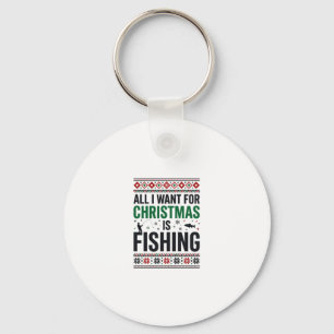 Chaveiro Design de Suéter Feio de Pesca de Natal