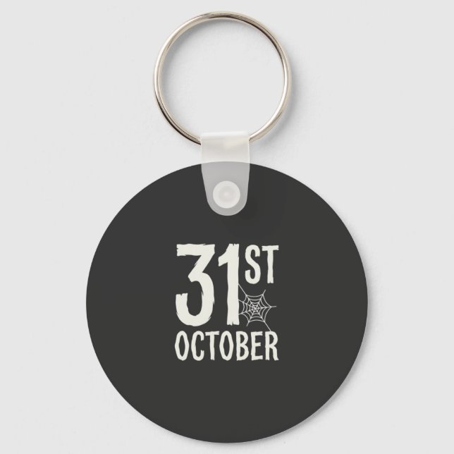 Chaveiro Design de Teia de Aranha de Halloween de 31 de Out (Frente)