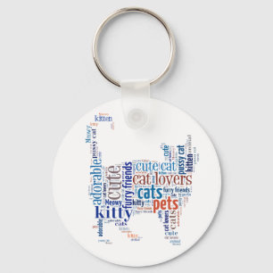 Chaveiro Design de texto de Gato Azul