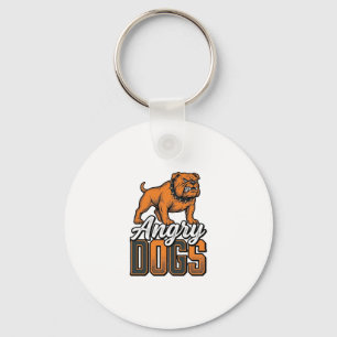Chaveiro Design de Tipografia Bulldog Vintage Angry Dogs_1