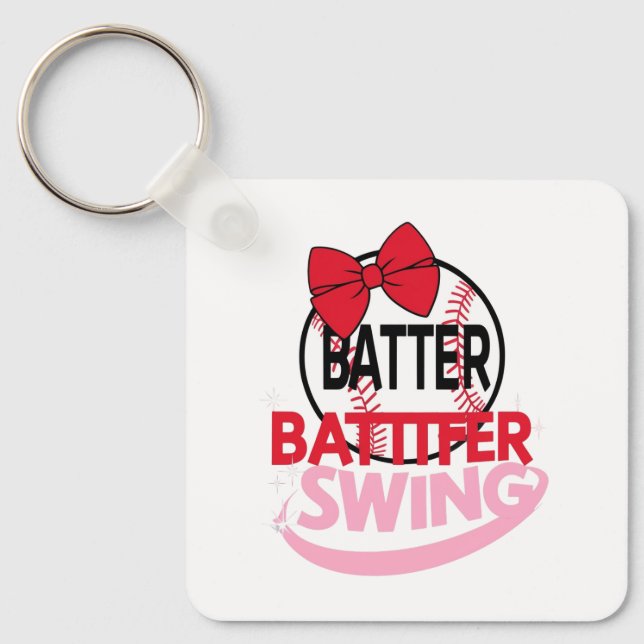Chaveiro Design de "Troca de Bateria de Bateria de Beisebol (Frente)