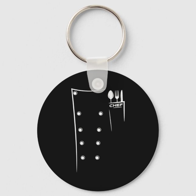 Chaveiro Design de Utensílios de Cozinha Roupas de Chef Cul (Frente)