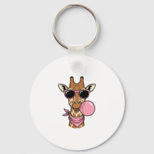 Chaveiro Design de Vetor Bubblegum Girafa com Gravação Anti