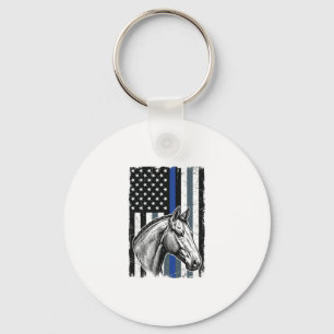 Chaveiro Design de Vetor de Bandeira de Cavalo da Linha Azu