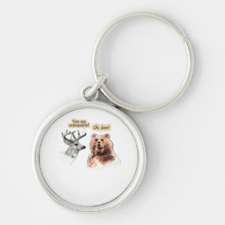 Chaveiro Design de Vida Selvagem Divertido Urso e Veado em