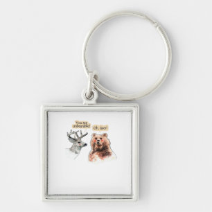 Chaveiro Design de vida selvagem engraçado de urso e cervo