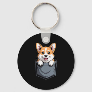 Chaveiro Design Divertido de Corgi para Homens e Mulheres A