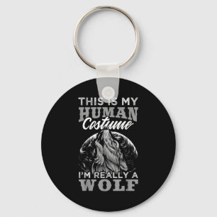 Chaveiro Design Divertido de Lobo Fantasia Humana Eu Sou um