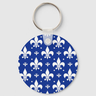 Chaveiro Design do padrão Fleur-de-lis de fundo azul