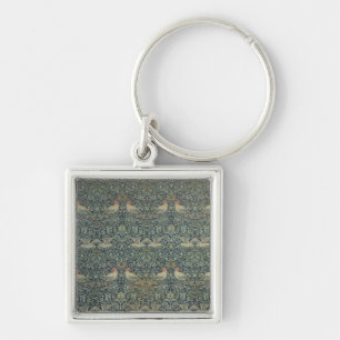 Chaveiro Design do tecido da pomba e do Rose, c.1879