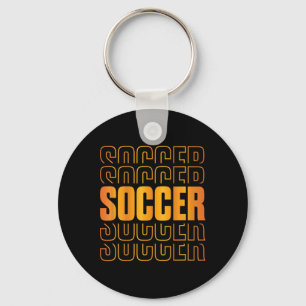 Chaveiro Design Empilhado de Futebol em Ouro Amantes de Fut