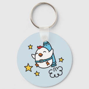 Chaveiro Design engraçado da galinha de Jetpack