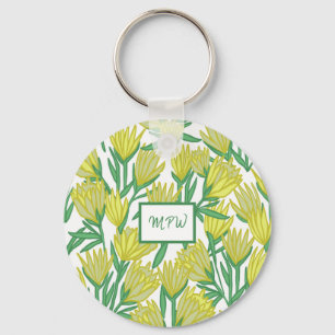 Chaveiro Design Floral de Arte Original Personalizado