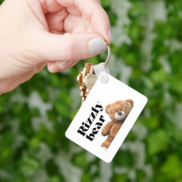 Chaveiro Design fofo de urso de pelúcia com citação engraça